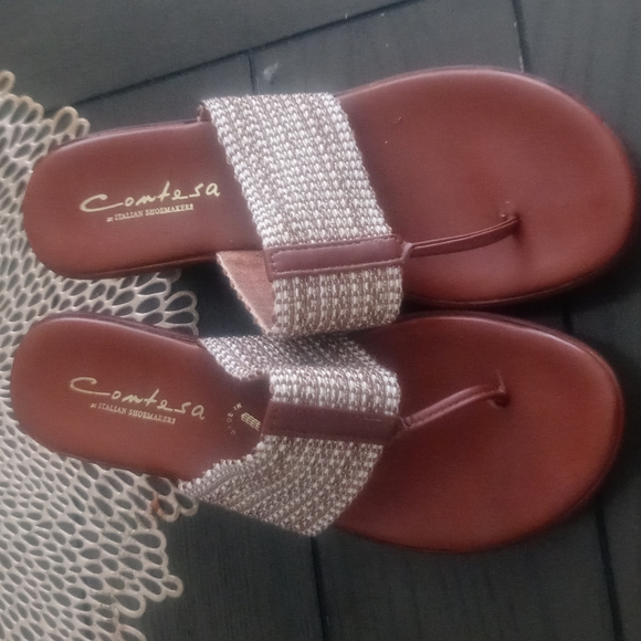 Contesa by Italian Shoemakers brown wedges - Picture 1 of 6